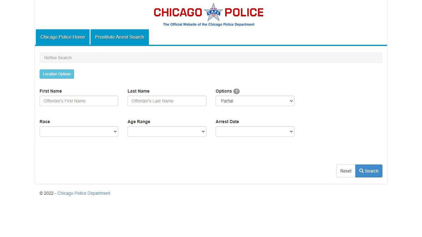 Search - Prostitution Arrests - Chicago Police Department